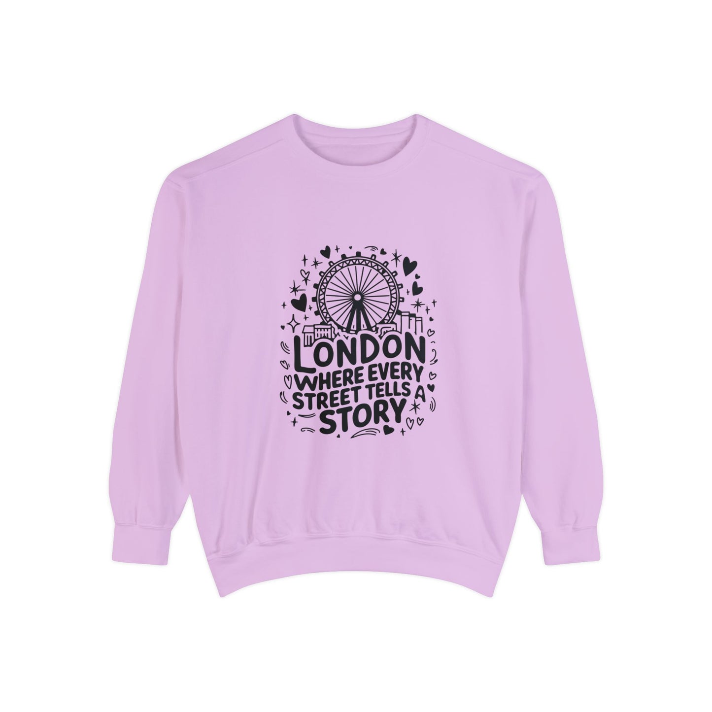 Unisex Garment-Dyed Sweatshirt Lightweight - London's story telling Streets