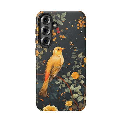 Floral Phone Case, Tough Cases with Bird Design, Nature Lover Gift, Stylish Protection, Birthday Present, Floral Phone Cover