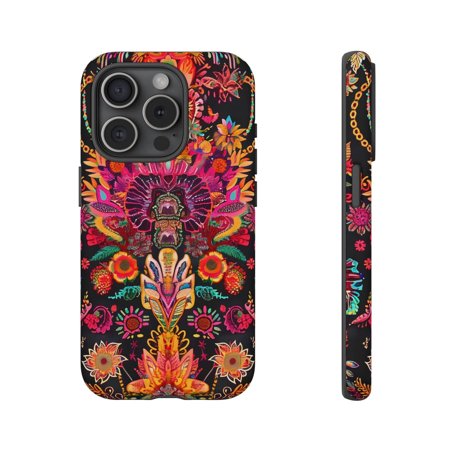 Colorful Floral Phone Case, Tough Cases, Unique Phone Cover, Boho Style Accessory, Gift for Her, Trendy Smartphone Protection