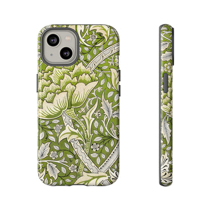 Stylish Phone Case with Floral Design, Durable Protective Cover for iPhone, Unique Gift for Birthdays, Mother's Day, Green Aesthetic