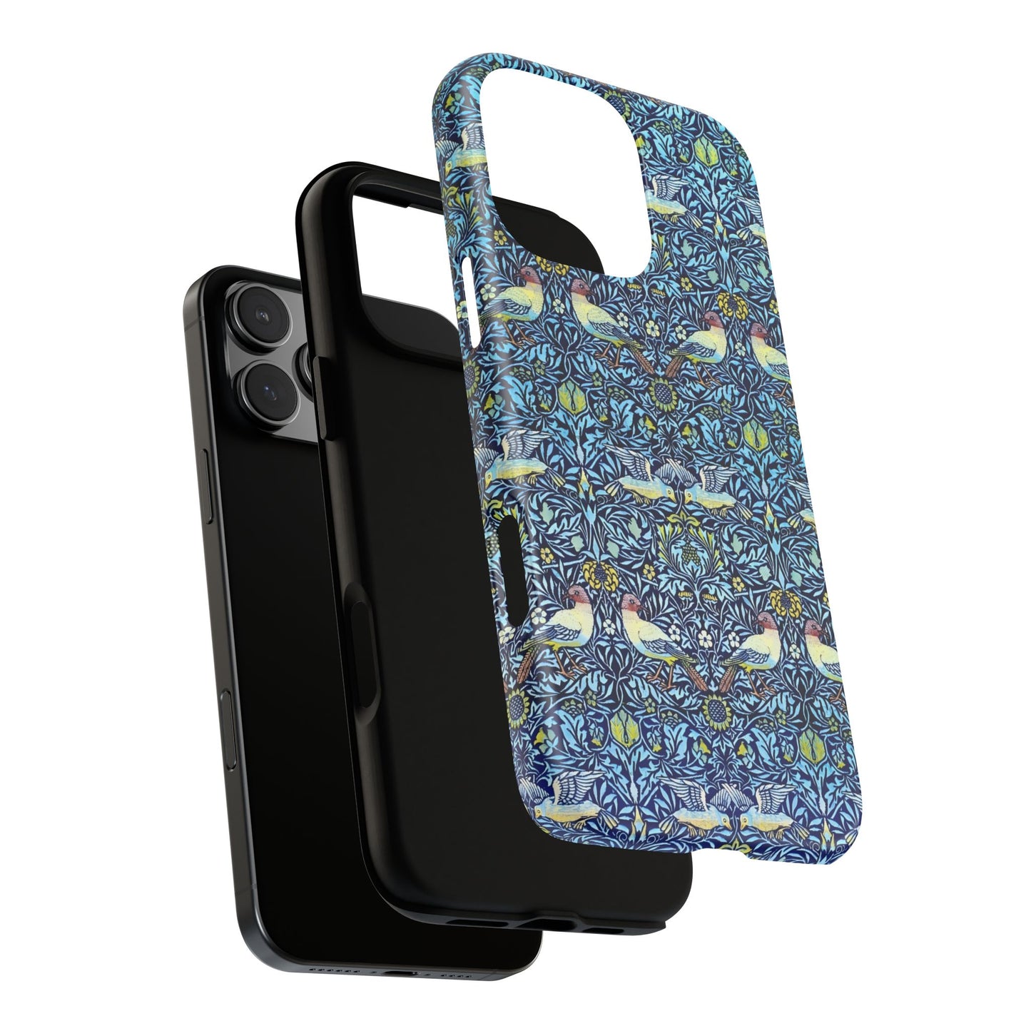 Bird and Floral Pattern Phone Case, Tough Cases, Gift for Nature Lovers, Eco-friendly, Custom Phone Accessories, All-Occasion