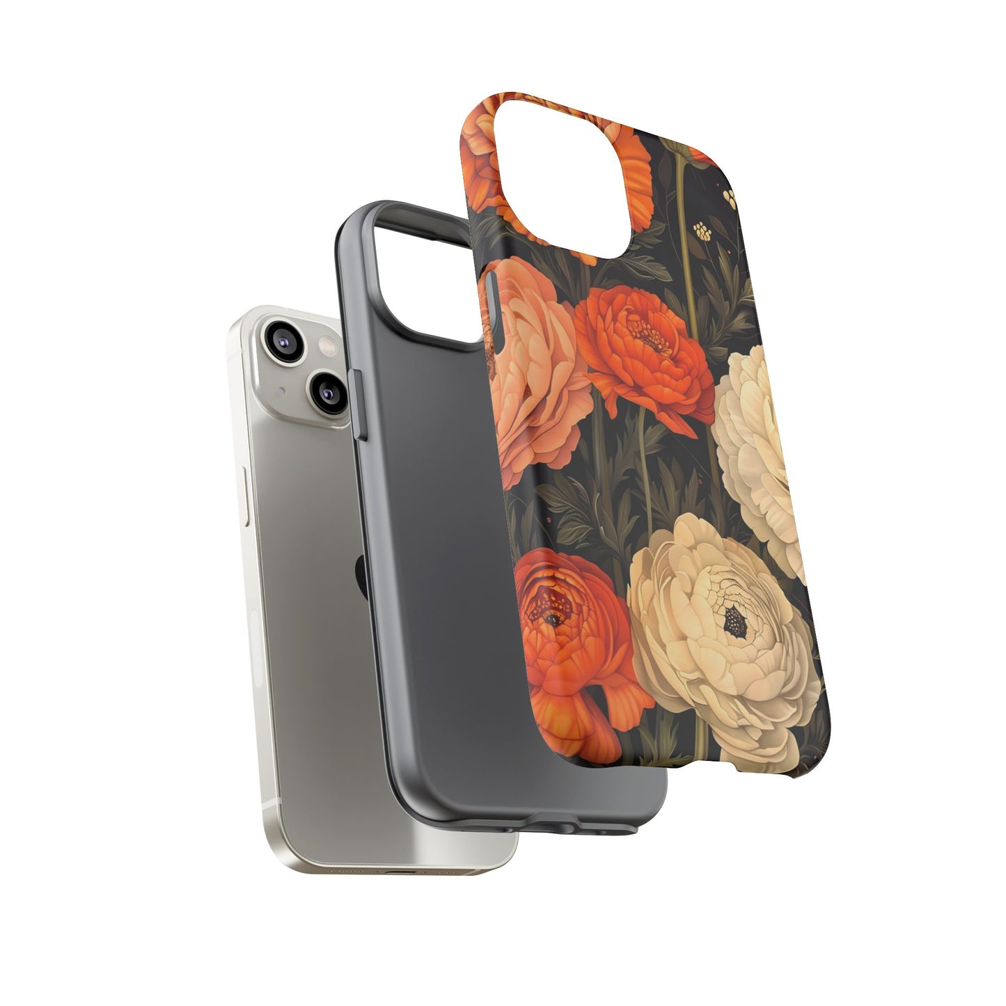 Floral Phone Case with Tough Protection, Blooming Ranunculus Design, Durable Cover, Gift for Flower Lovers, Eco-Friendly Phone Accessory