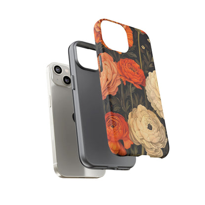 Floral Phone Case with Tough Protection, Blooming Ranunculus Design, Durable Cover, Gift for Flower Lovers, Eco-Friendly Phone Accessory