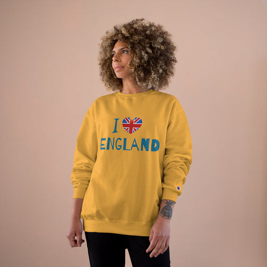Champion Sweatshirt - I Love England - Union Jack Heart Design