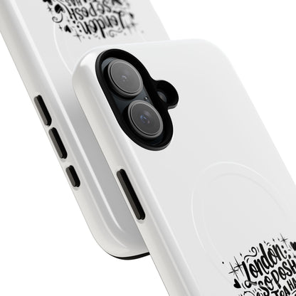 Chic Phone Case with London Tea Design, Tough Magnetic Case for iPhone, Gift for Tea Lovers, Stylish Mobile Accessory, Unique Phone Cover