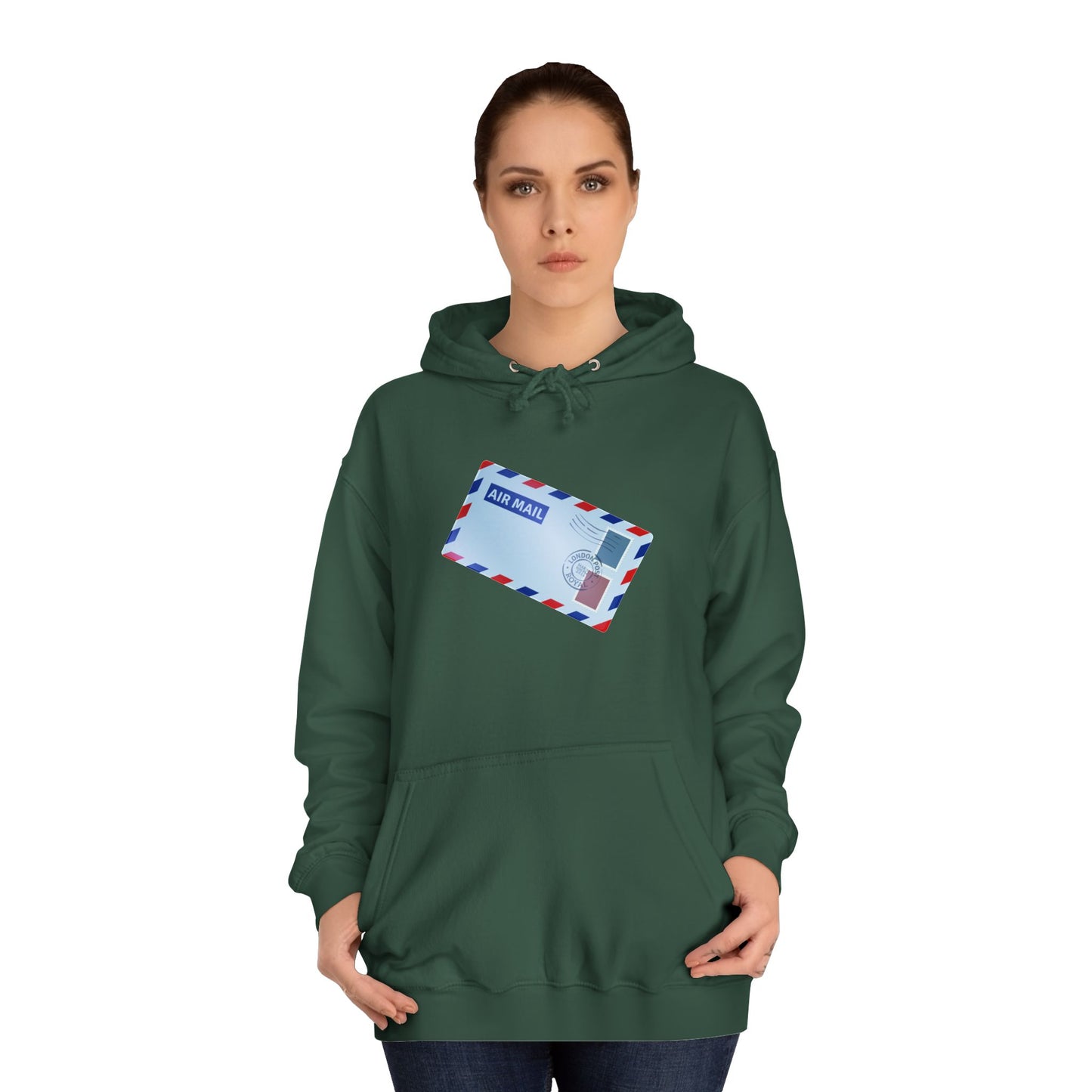 Unisex College Hoodie - Classic UK Royal Mailbox Design - British Postbox Icon
