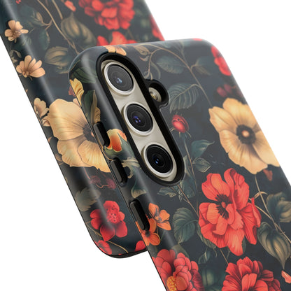 Floral Phone Case, Tough Cases, Flower Motif, Protective Cover, Gift for Her, Floral Design, Spring Accessory