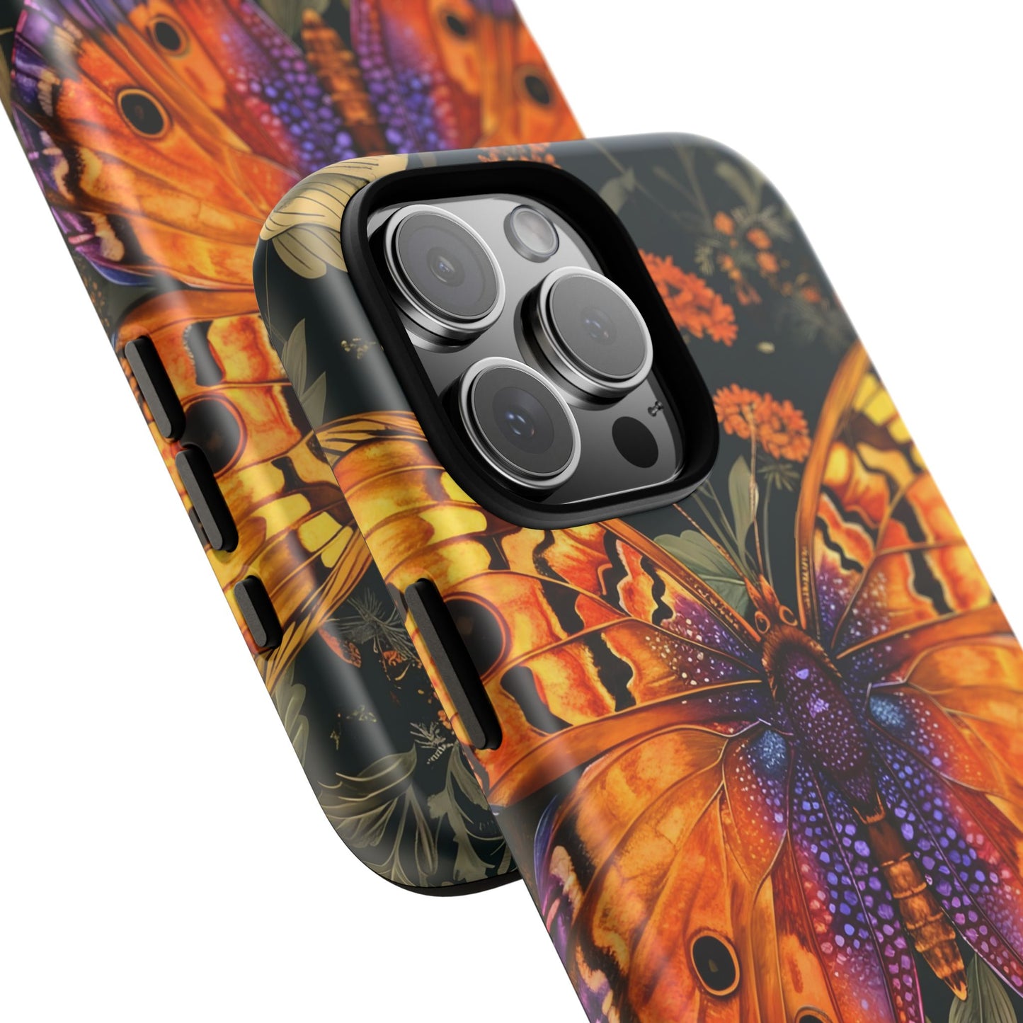 Butterfly Phone Case, Tough Cases for Nature Lovers, Vibrant Floral Design, Gift for Her, Cute Phone Accessories, Butterfly Artwork
