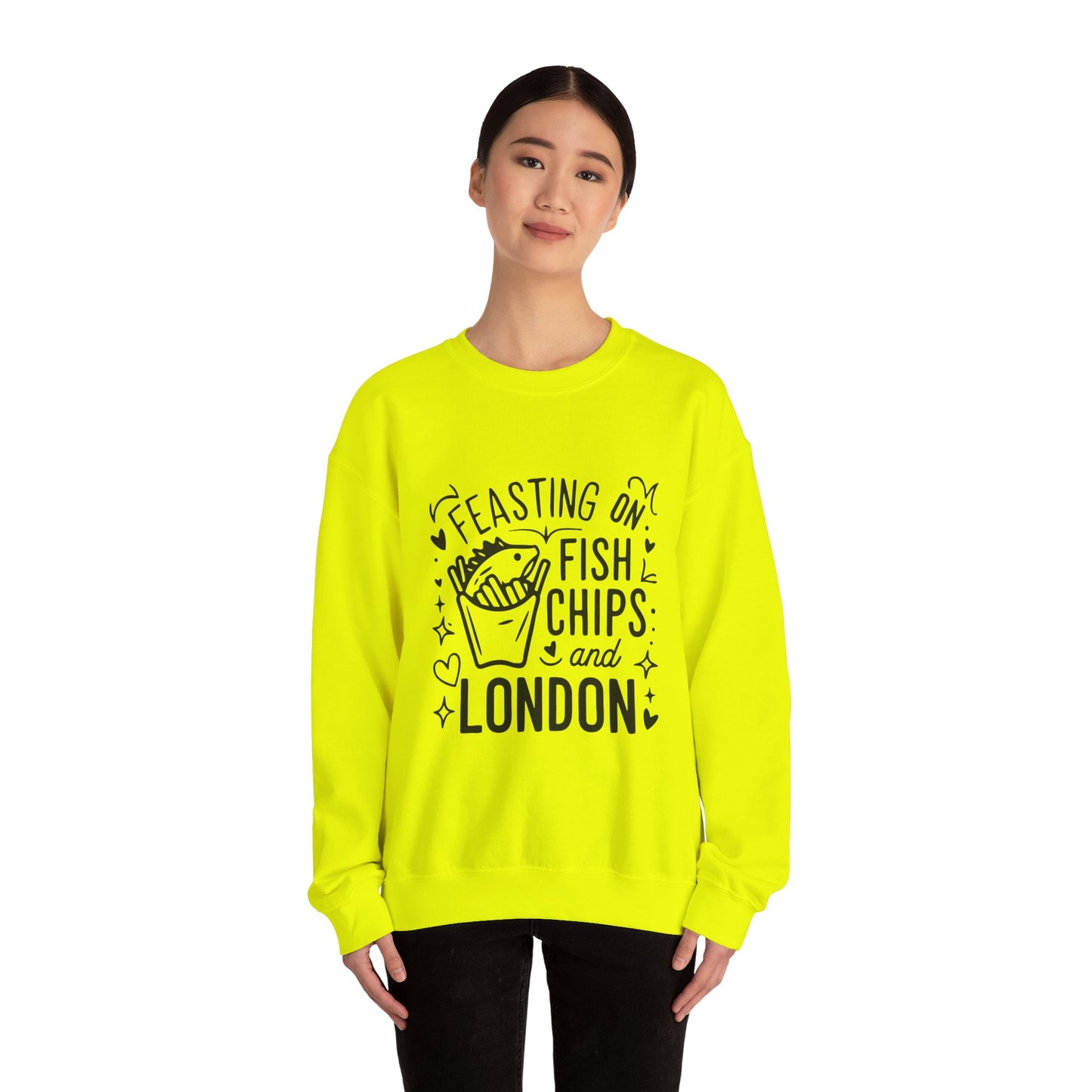 Unisex Heavy Blend™ Crewneck Sweatshirt - Fish Chips and London