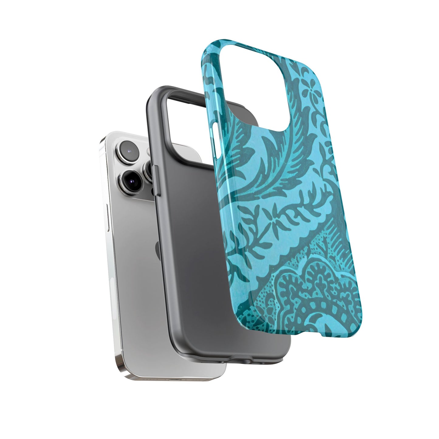 Protective Phone Case with Elegant Teal Design, Tough Cases, Floral Phone Cover, Stylish Smartphone Protection, Gifts for Her, Trendy [...]