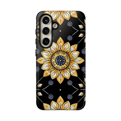 Floral Phone Case with Mandala Design, Tough Cases for iPhone & Samsung, Boho Style, Gift for Her, Unique Accessories