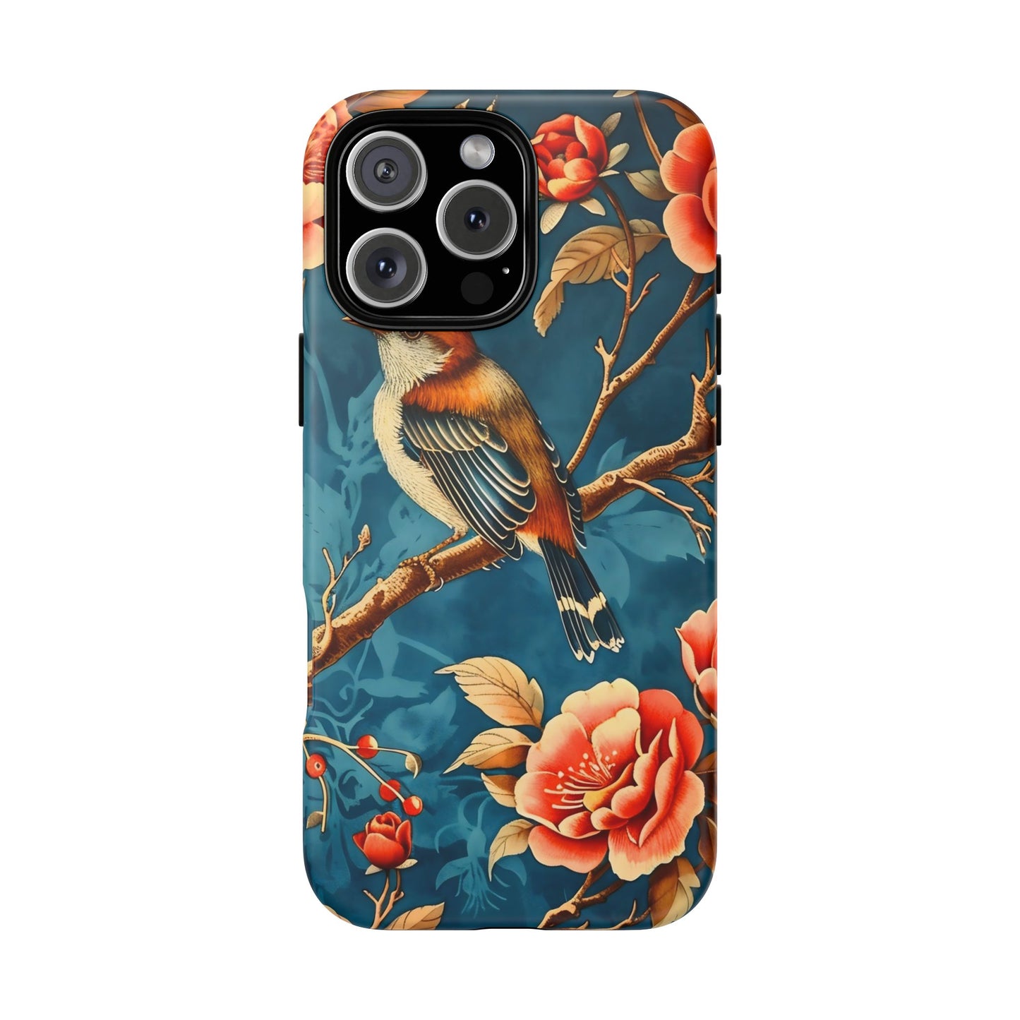 Bird & Floral Phone Case, Tough Cases for Nature Lovers, Gift for Her, Customizable Design, Vibrant Tech Accessories