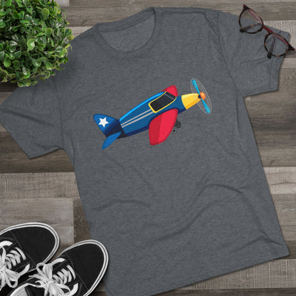 Vintage Airplane Illustration - Retro Aviation Cozy Unisex Tri-Blend Crew Tee