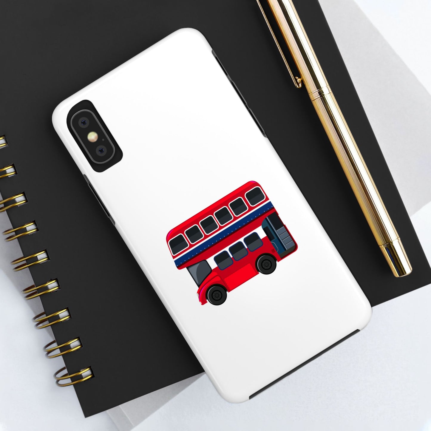 London Double-Decker Bus Tough Phone Case - Durable Design for Adventurers and Travelers