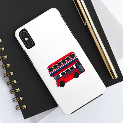 London Double-Decker Bus Tough Phone Case - Durable Design for Adventurers and Travelers