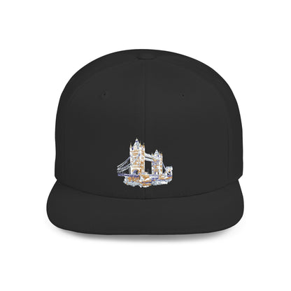 Red Double Decker Bus Front View Flat Bill Snapback