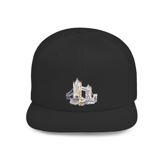 Red Double Decker Bus Front View Flat Bill Snapback