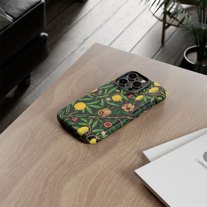 Tough Cases Phone Case, Floral Phone Cover, Tough Phone Protection, Gift for Plant Lovers, Black Background, Eco-Friendly Design