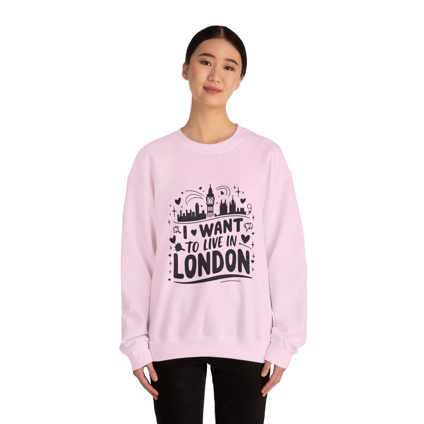 Unisex Heavy Blend™ Crewneck Sweatshirt - I want to Live in Beautiful London