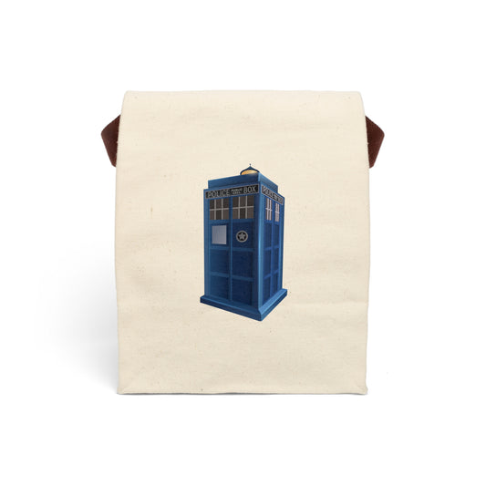 The TARDIS Taproom Canvas Lunch Bag With Strap