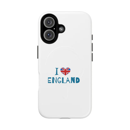 I Love England Magnetic Phone Case | Tough Protective Cover, Travel Gift, Souvenir for England Lovers, Personalized Phone Accessories