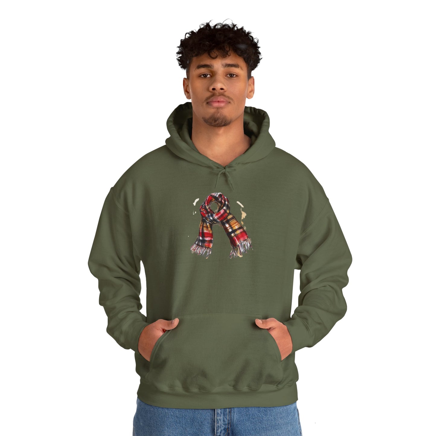 Unisex Heavy Blend™ Hooded Sweatshirt - All-Day Wear Classy British Plaid Scarf
