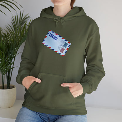 Unisex Heavy Blend™ Hooded Sweatshirt - Vintage British Air Mail - Classic Postal