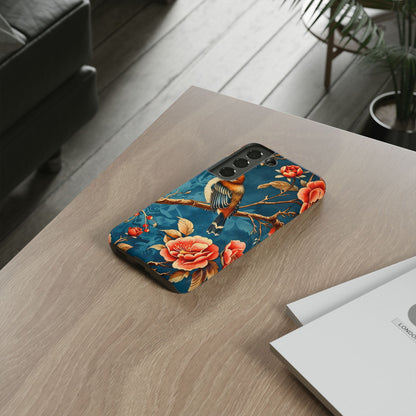 Bird & Floral Phone Case, Tough Cases for Nature Lovers, Gift for Her, Customizable Design, Vibrant Tech Accessories
