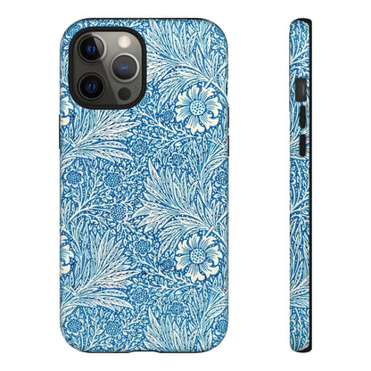 Stylish Phone Case, Tough Floral Phone Cover, Fashionable Tech Accessory, Gift for Her, Blue Flower Design