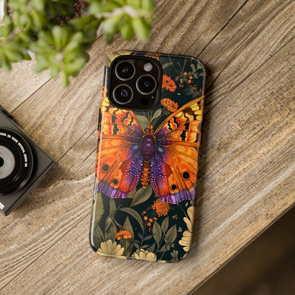Butterfly Phone Case, Tough Cases for Nature Lovers, Vibrant Floral Design, Gift for Her, Cute Phone Accessories, Butterfly Artwork