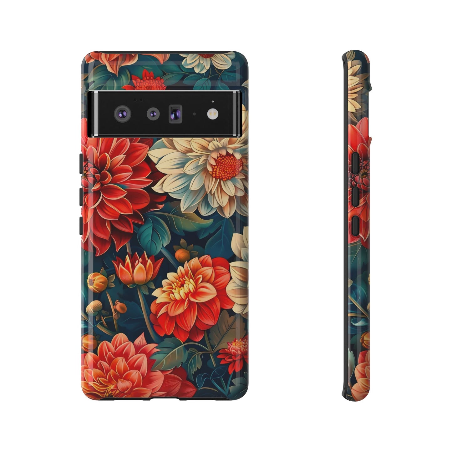 Floral Phone Case - Vibrant Tough Cases, Stylish Floral Cell Phone Cover, Gift for Her, Trendy Phone Accessory, Flower Design