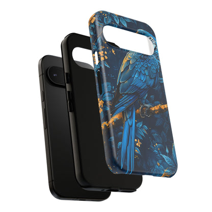 Tough Cases - Vibrant Blue Parrot Phone Case, Tropical Bird Phone Cover, Nature Lover Gift, Eco-Friendly Accessories, Unique Wildlife Decor