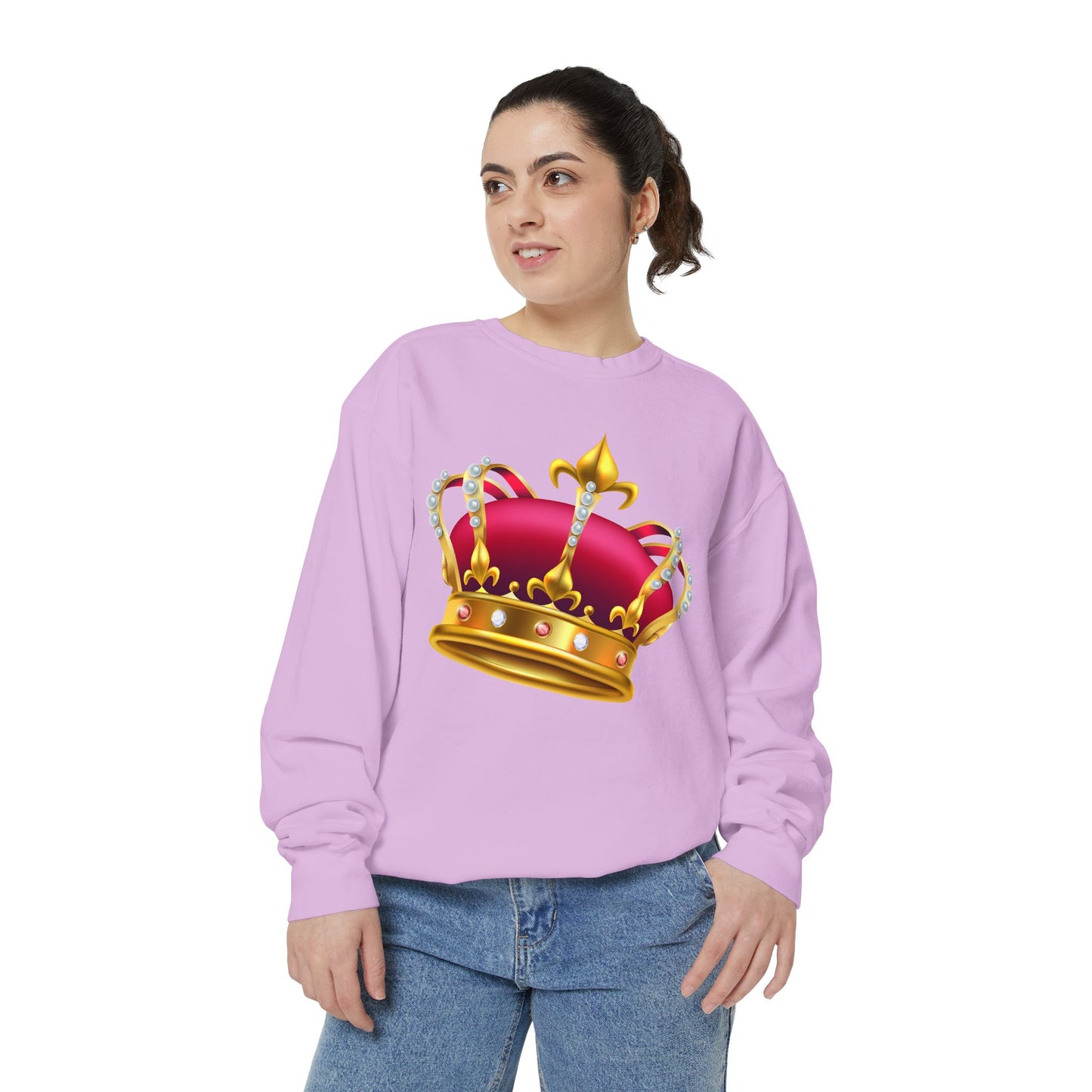 Unisex Garment-Dyed Sweatshirt - British Royal Crown Design