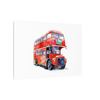 London Red Double-Decker Bus Art Canvas Print, Wall Decor for Travel Lovers, Home Office Gift, Unique Artwork for All Occasions