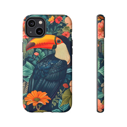 Tropical Toucan Phone Case - Cute Animal Design, Nature Lover Gift, Floral Pattern, Bird Lover Accessory, Summer Vibes