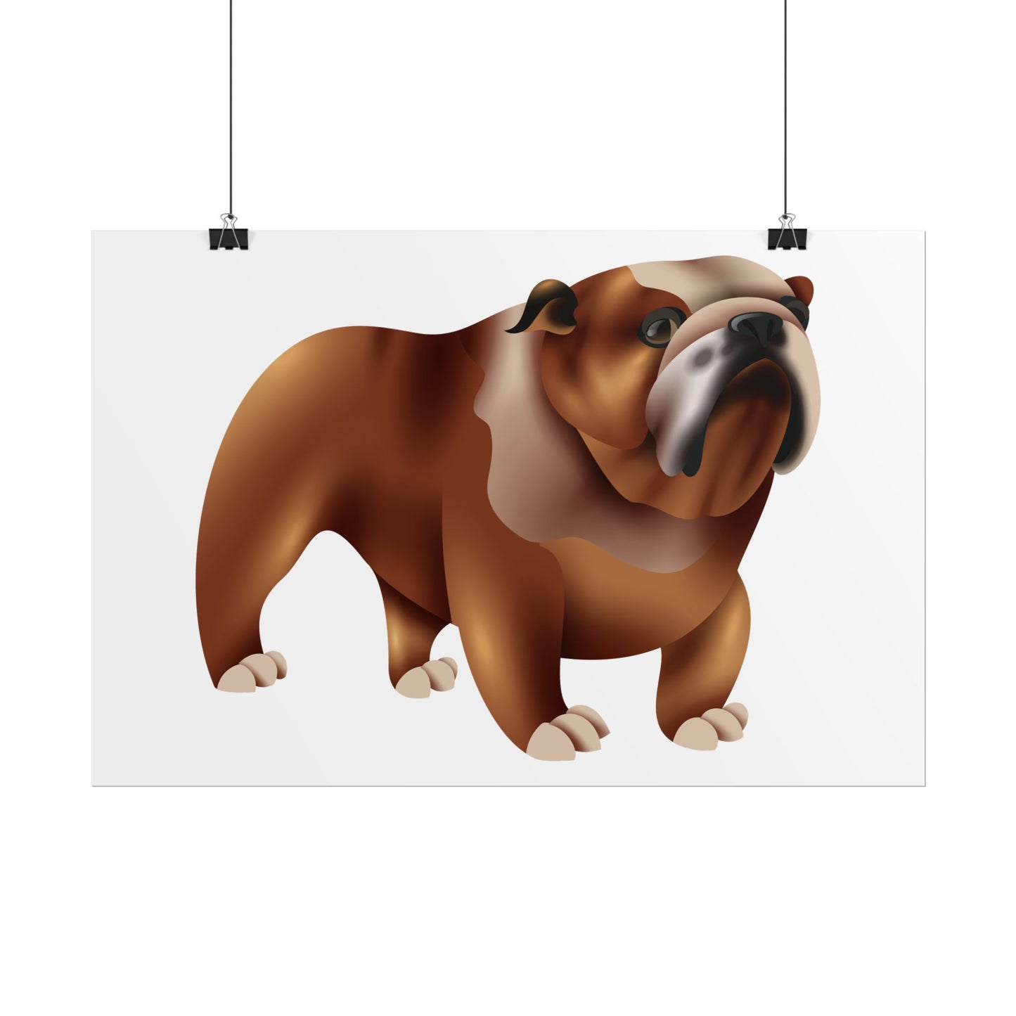 Bulldog Rolled Poster Art | Dog Lover’s Wall Decor | Unique Gift for Pet Owners | Living Room or Office Decor