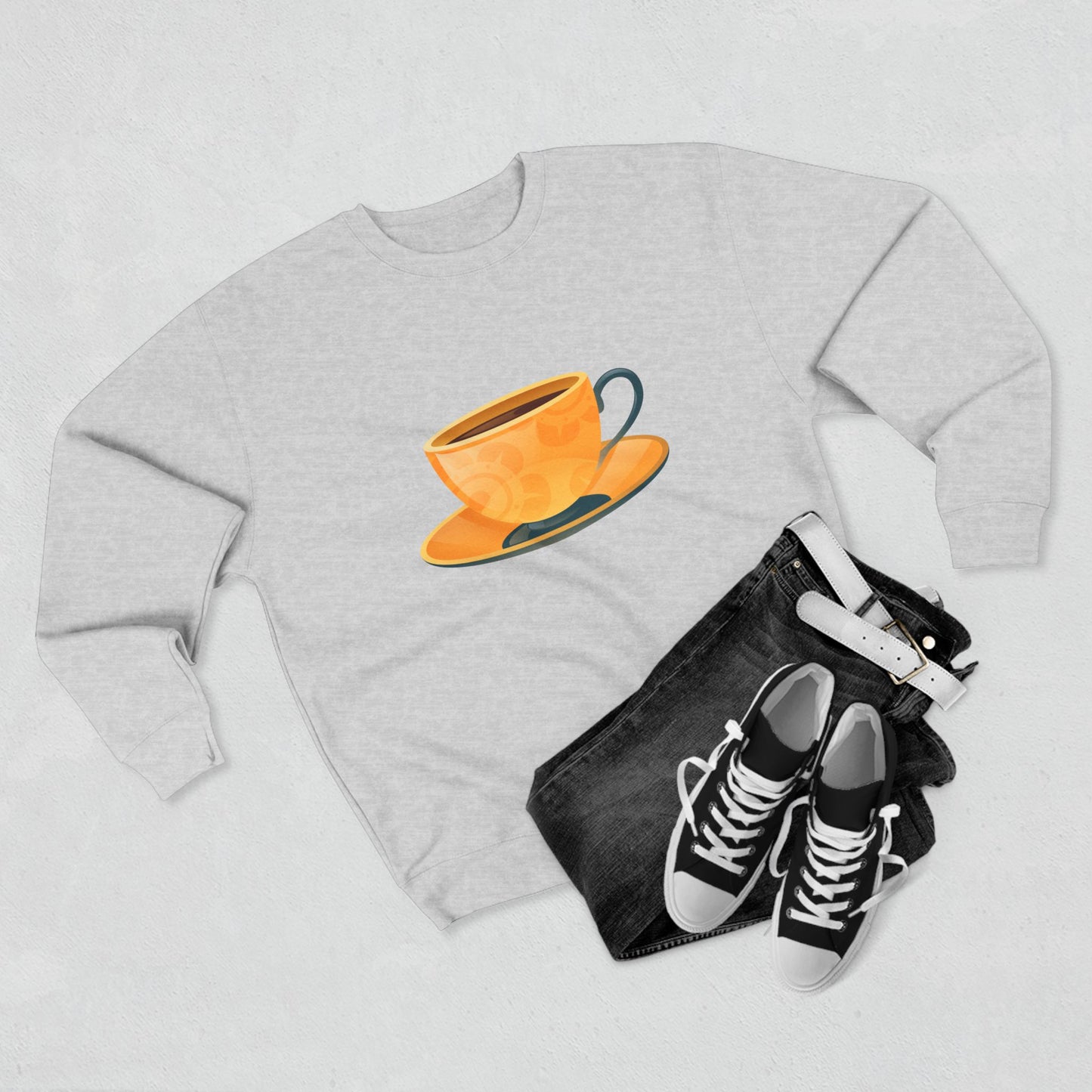 Unisex Crewneck Sweatshirt - Elegant British Tea Cup Classic Tea Time Style