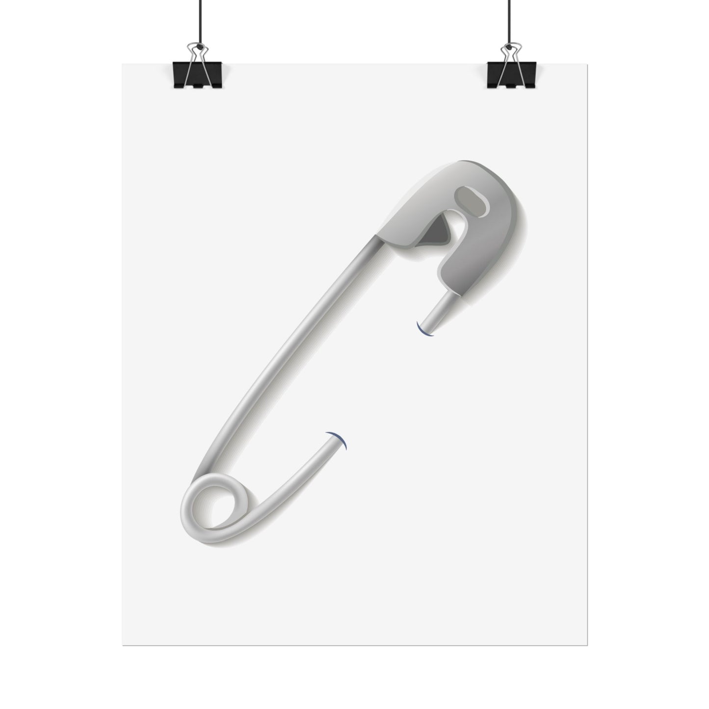 Minimalist Safety Pin Wall Art, Modern Decor, Unique Gift, Home Aesthetic, Art Print, Rolled Poster, Contemporary Interior Design