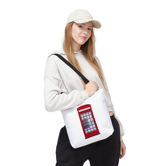 Charming Red Phone Booth Tote Bag, Stylish Eco-Friendly Shopping Bag, Travel Essentials, Gift for London Lovers, Vintage-Inspired