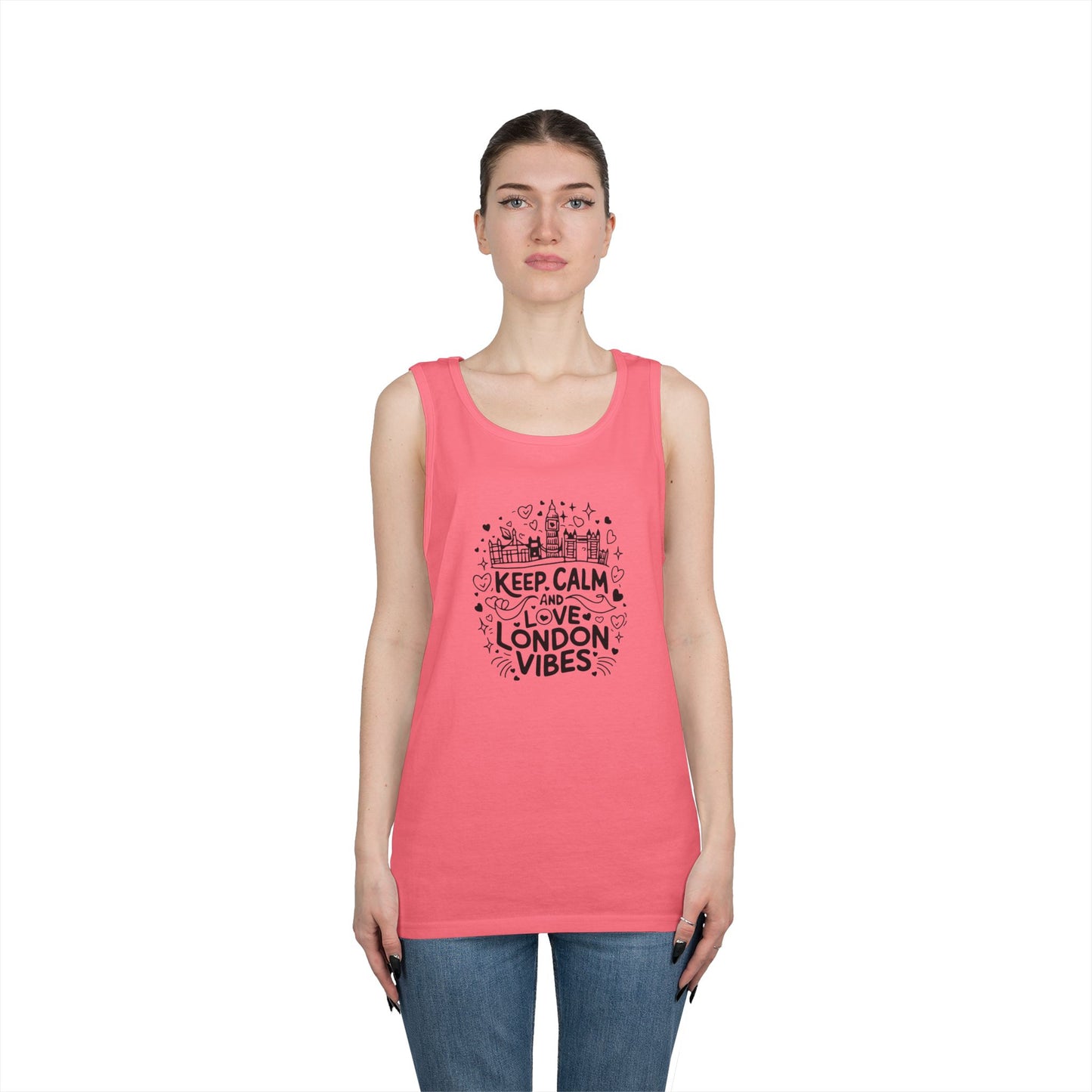 Unisex Heavy Cotton Tank Top - Keep calm and love London vibes
