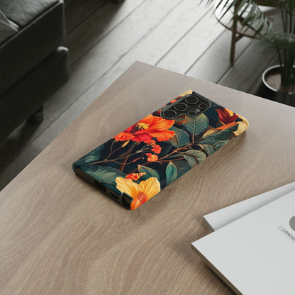 Tough Floral Phone Case | Tropical Vibe, Gift for Nature Lovers, Summer Beach Accessory, Floral Pattern, Trendy Phone Accessories