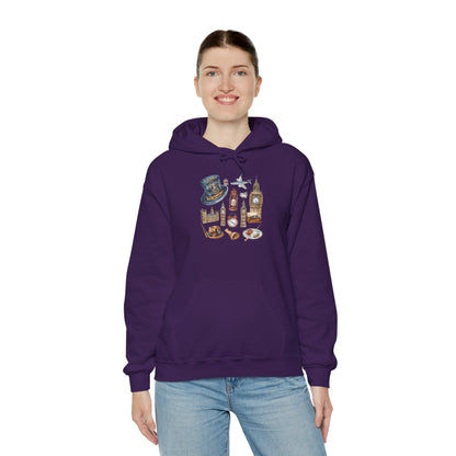 Unisex Heavy Blend™ Hooded Sweatshirt - Old World Charm - Vintage English Icons