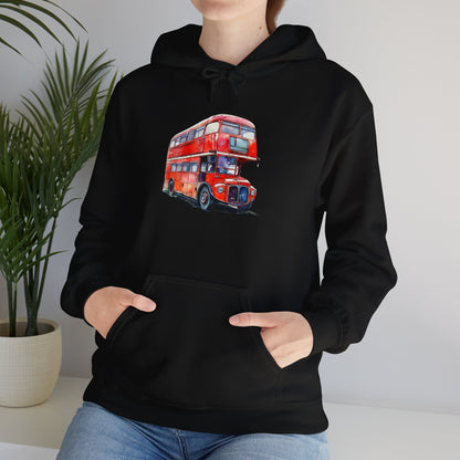 Unisex Heavy Blend™ Hooded Sweatshirt - The Heart of London - Iconic Double-Decker Buses