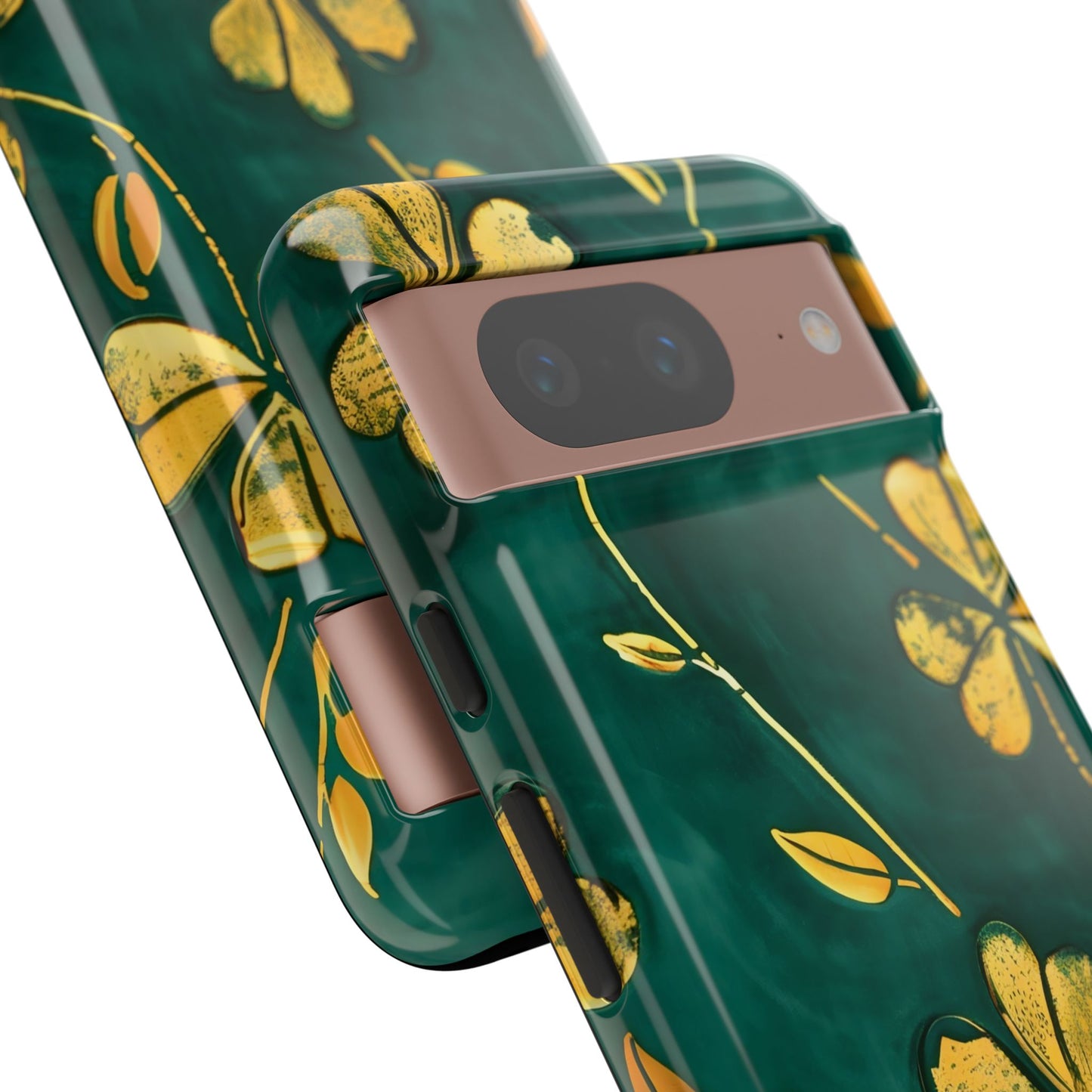 Floral Phone Case with Gold Accents, Tough Phone Cover, Stylish Phone Protector, Unique Gift for Her, Nature Lover Accessory