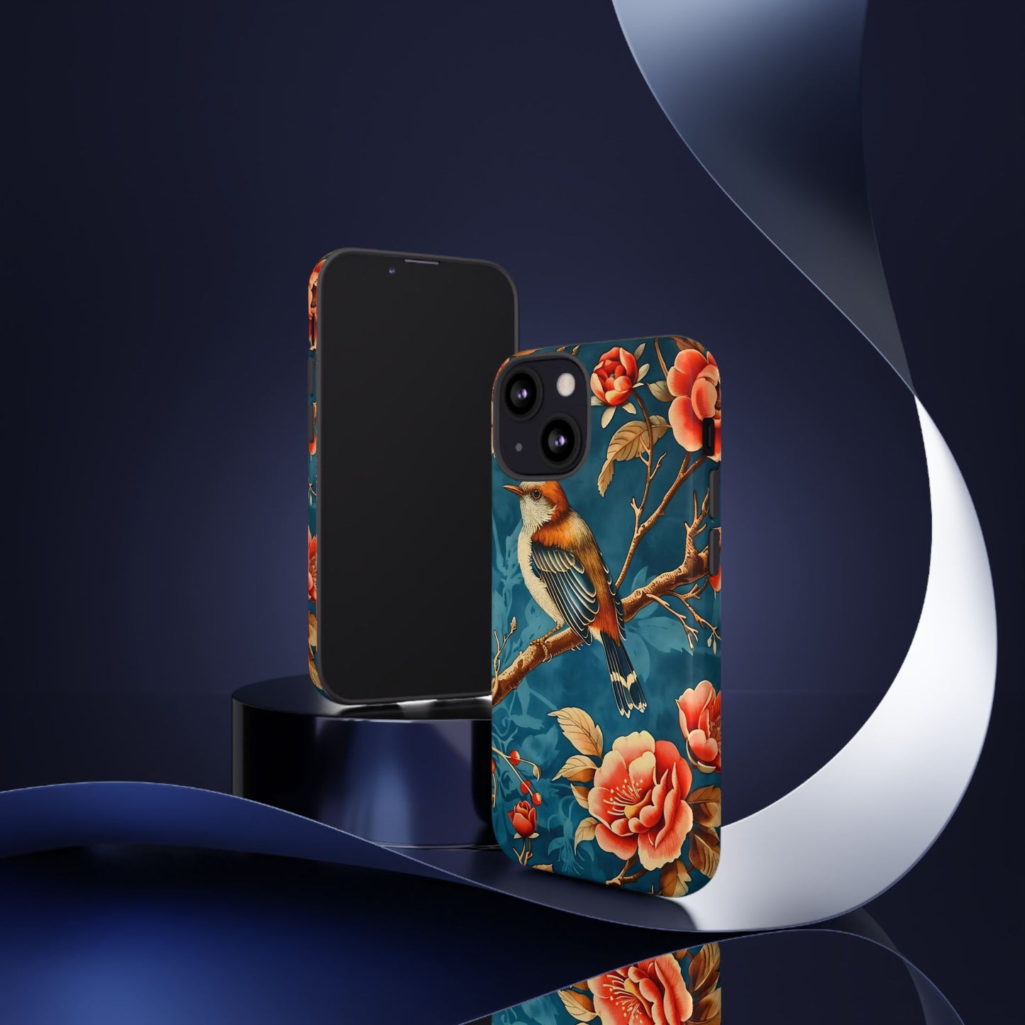 Bird & Floral Phone Case, Tough Cases for Nature Lovers, Gift for Her, Customizable Design, Vibrant Tech Accessories