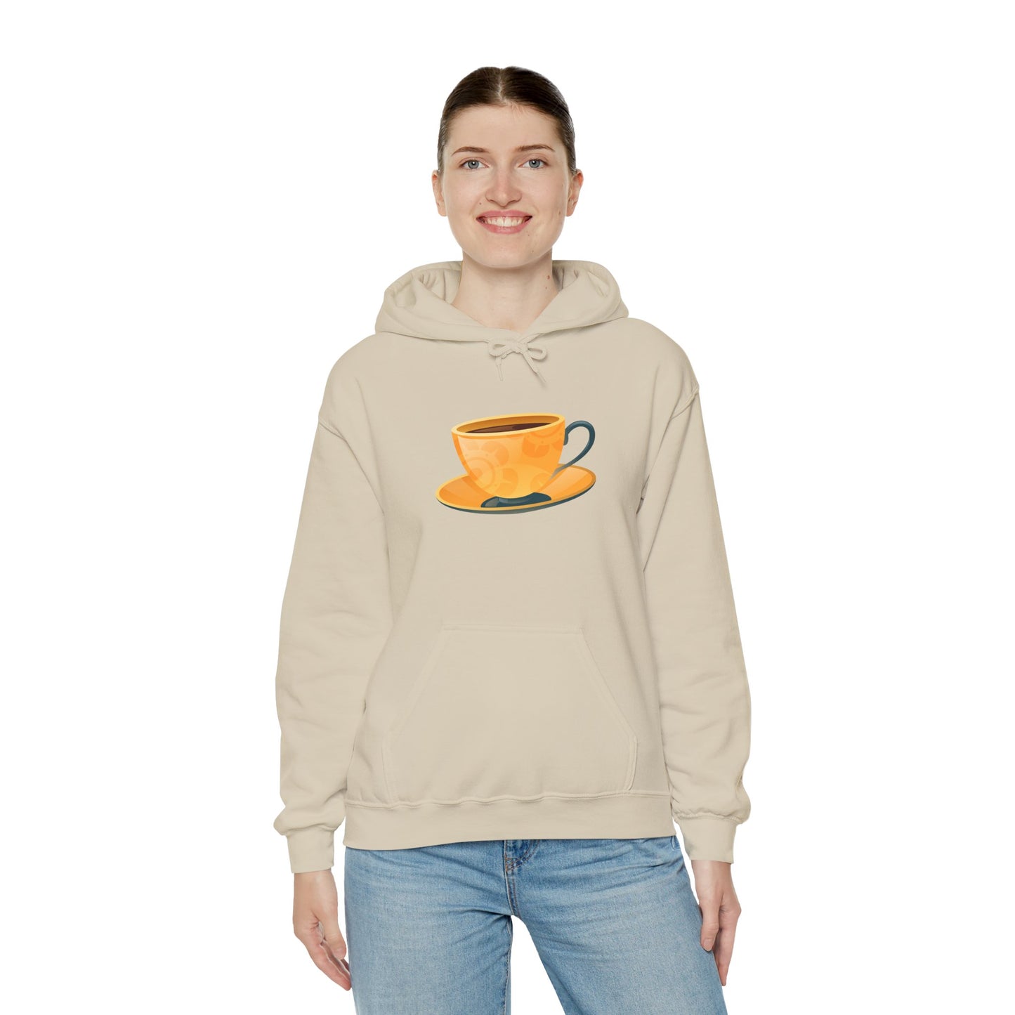 Unisex Heavy Blend™ Hooded Sweatshirt - Elegant British Tea Cup - Classic Tea Time Style