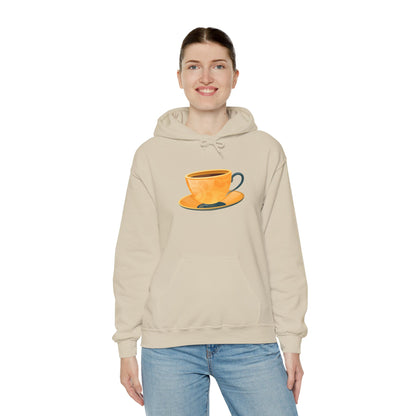 Unisex Heavy Blend™ Hooded Sweatshirt - Elegant British Tea Cup - Classic Tea Time Style