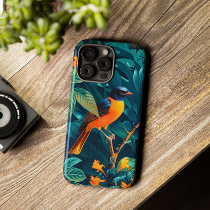 Tough Cases: Vibrant Bird Phone Case, Nature Lover Gift, Eco-Friendly Cover, Floral Design, Spring Decor