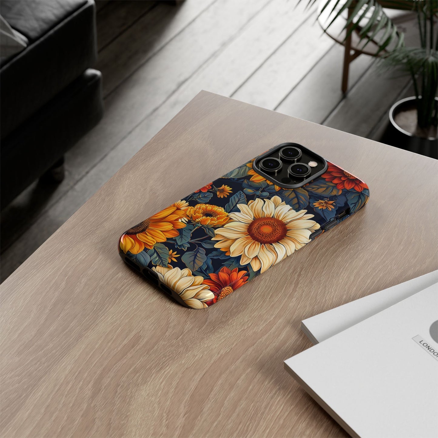 Floral Tough Phone Case | Sunflower Design, iPhone Cover, Protective Case, Gifts for Her, Floral Phone Accessory