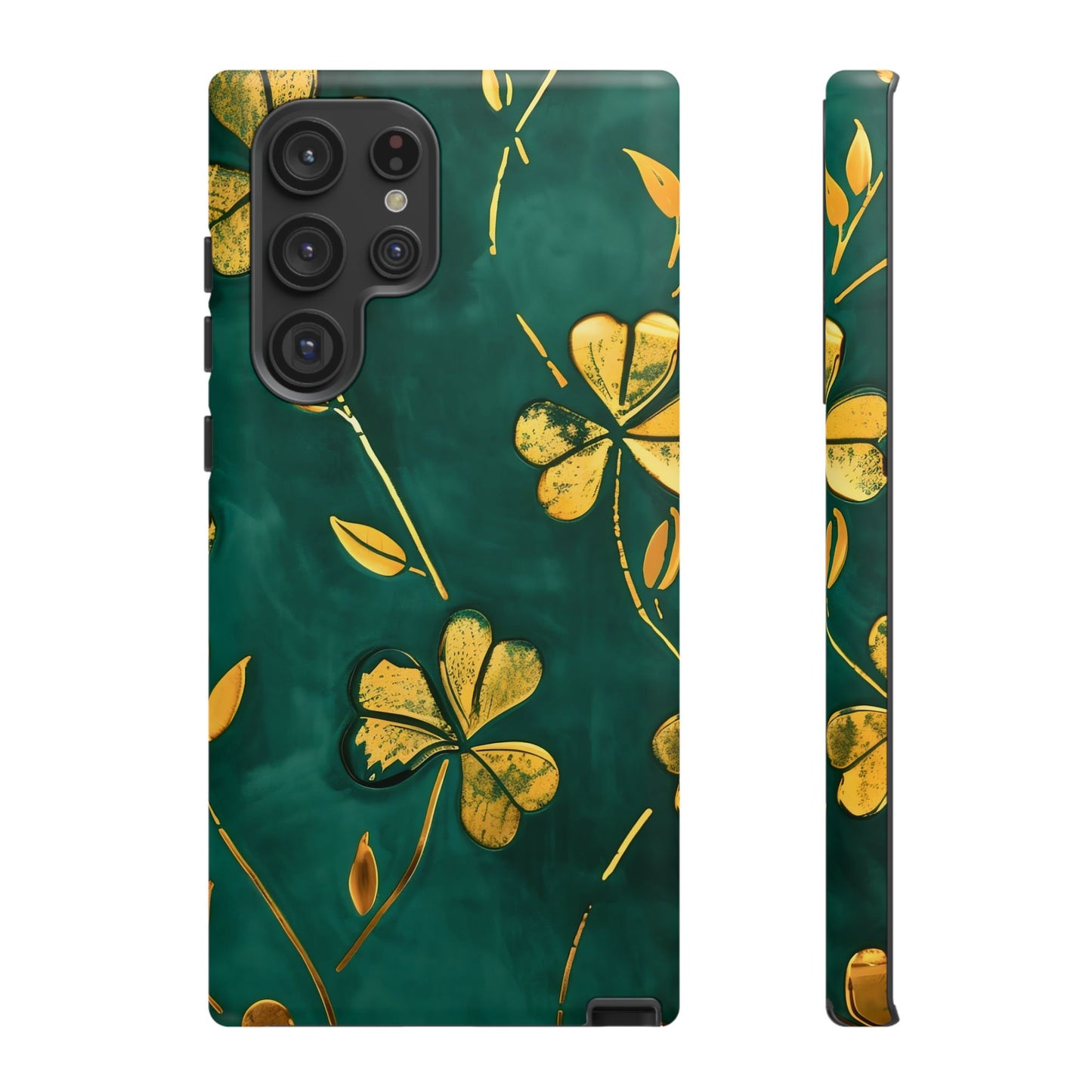 Floral Phone Case with Gold Accents, Tough Phone Cover, Stylish Phone Protector, Unique Gift for Her, Nature Lover Accessory